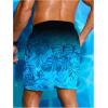imageVerdusa Mens Tropical Print Drawstring Waist Swim Trunks Beach ShortsRoyal Blue