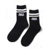 imageVerdusa Unisex Kid Striped Letter Print Athletic Socks Casual Crew SocksBlack White