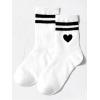 imageVerdusa Unisex Kid Striped Letter Print Athletic Socks Casual Crew SocksWhite Black