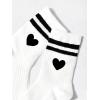 imageVerdusa Unisex Kid Striped Letter Print Athletic Socks Casual Crew SocksWhite Black