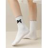 imageVerdusa Womens 2 Pairs Bow Knot Scallop Edge Ribbed Crew SocksBlack and White