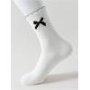 imageVerdusa Womens 2 Pairs Bow Knot Scallop Edge Ribbed Crew SocksBlack and White