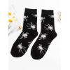 imageVerdusa Womens 2 Pairs Checkered Mid Calf Socks Vintage Graphic Printed Crew SocksBlack