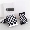imageVerdusa Womens 2 Pairs Checkered Mid Calf Socks Vintage Graphic Printed Crew SocksBlack and White