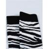 imageVerdusa Womens 2 Pairs Checkered Mid Calf Socks Vintage Graphic Printed Crew SocksZebra Black