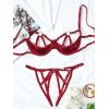 imageVerdusa Womens 2 Piece Cut Out Underwire Sexy See Through Bra and Panty Lingerie SetsBurgundy