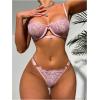 imageVerdusa Womens 2 Piece Cut Out Underwire Sexy See Through Bra and Panty Lingerie SetsLight Pink
