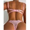 imageVerdusa Womens 2 Piece Cut Out Underwire Sexy See Through Bra and Panty Lingerie SetsLight Pink