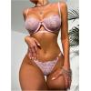 imageVerdusa Womens 2 Piece Cut Out Underwire Sexy See Through Bra and Panty Lingerie SetsLight Pink