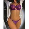 imageVerdusa Womens 2 Piece Cut Out Underwire Sexy See Through Bra and Panty Lingerie SetsPurple
