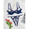 imageVerdusa Womens 2 Piece Cut Out Underwire Sexy See Through Bra and Panty Lingerie SetsRolay Blue