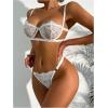 imageVerdusa Womens 2 Piece Cut Out Underwire Sexy See Through Bra and Panty Lingerie SetsWhite