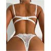 imageVerdusa Womens 2 Piece Cut Out Underwire Sexy See Through Bra and Panty Lingerie SetsWhite