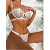 imageVerdusa Womens 2 Piece Cut Out Underwire Sexy See Through Bra and Panty Lingerie SetsWhite