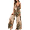 imageVerdusa Womens 2 Piece Floral Print Mesh Pajama Sets Tie Front V Neck Cami Top and PantsMulticolor Beige