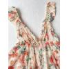 imageVerdusa Womens 2 Piece Floral Print Mesh Ruffled Peplum Cami Top and Shorts Pajama SetsBeige and Red