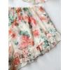 imageVerdusa Womens 2 Piece Floral Print Mesh Ruffled Peplum Cami Top and Shorts Pajama SetsBeige and Red