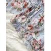 imageVerdusa Womens 2 Piece Floral Print Mesh Ruffled Peplum Cami Top and Shorts Pajama SetsLight Blue