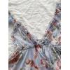 imageVerdusa Womens 2 Piece Floral Print Mesh Ruffled Peplum Cami Top and Shorts Pajama SetsLight Blue