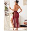 imageVerdusa Womens 2 Piece Lingerie Sets Lace High Cut Teddy Bodysuit with Mesh Skirt