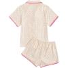 imageVerdusa Womens 2 Piece Pajama Sets Cute Pj Set Button Up Short Sleeve Top and Short Sleepwear Lounge SetsBeige