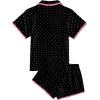 imageVerdusa Womens 2 Piece Pajama Sets Cute Pj Set Button Up Short Sleeve Top and Short Sleepwear Lounge SetsBlack and Pink