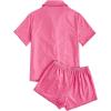 imageVerdusa Womens 2 Piece Pajama Sets Cute Pj Set Button Up Short Sleeve Top and Short Sleepwear Lounge SetsPink