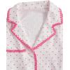 imageVerdusa Womens 2 Piece Pajama Sets Cute Pj Set Button Up Short Sleeve Top and Short Sleepwear Lounge SetsWhite and Pink