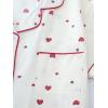 imageVerdusa Womens 2 Piece Pajama Sets Cute Printed Pj Set Button Up Shirts with Shorts Lounge SleepwearBeige Heart