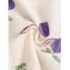imageVerdusa Womens 2 Piece Pajama Sets Cute Printed Pj Set Button Up Shirts with Shorts Lounge SleepwearFig White