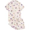 imageVerdusa Womens 2 Piece Pajama Sets Cute Printed Pj Set Button Up Shirts with Shorts Lounge SleepwearFig White