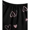 imageVerdusa Womens 2 Piece Pajama Sets Cute Printed Pj Set Button Up Shirts with Shorts Lounge SleepwearHeart Black
