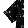 imageVerdusa Womens 2 Piece Pajama Sets Cute Printed Pj Set Button Up Shirts with Shorts Lounge SleepwearHeart Black
