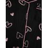 imageVerdusa Womens 2 Piece Pajama Sets Cute Printed Pj Set Button Up Shirts with Shorts Lounge SleepwearHeart Black