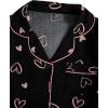 imageVerdusa Womens 2 Piece Pajama Sets Cute Printed Pj Set Button Up Shirts with Shorts Lounge SleepwearHeart Black