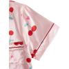 imageVerdusa Womens 2 Piece Pajama Sets Cute Printed Pj Set Button Up Shirts with Shorts Lounge SleepwearLight Pink Cheery
