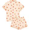 imageVerdusa Womens 2 Piece Pajama Sets Cute Printed Pj Set Button Up Shirts with Shorts Lounge SleepwearOrange Apricot