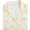 imageVerdusa Womens 2 Piece Pajama Sets Cute Printed Pj Set Button Up Shirts with Shorts Lounge SleepwearOrange Beige