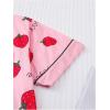 imageVerdusa Womens 2 Piece Pajama Sets Cute Printed Pj Set Button Up Shirts with Shorts Lounge SleepwearRed Pink