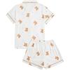 imageVerdusa Womens 2 Piece Pajama Sets Cute Printed Pj Set Button Up Shirts with Shorts Lounge SleepwearWhite