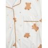 imageVerdusa Womens 2 Piece Pajama Sets Cute Printed Pj Set Button Up Shirts with Shorts Lounge SleepwearWhite