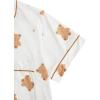 imageVerdusa Womens 2 Piece Pajama Sets Cute Printed Pj Set Button Up Shirts with Shorts Lounge SleepwearWhite