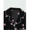 imageVerdusa Womens 2 Piece Pajama Sets Cute Printed Pj Sets Sleepwear Button Up Shirt with Pants Lounge SetBlack