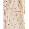 imageVerdusa Womens 2 Piece Pajama Sets Cute Printed Pj Sets Sleepwear Button Up Shirt with Pants Lounge SetFloral Beige