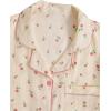 imageVerdusa Womens 2 Piece Pajama Sets Cute Printed Pj Sets Sleepwear Button Up Shirt with Pants Lounge SetFloral Beige