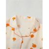 imageVerdusa Womens 2 Piece Pajama Sets Cute Printed Pj Sets Sleepwear Button Up Shirt with Pants Lounge SetOrange