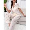 imageVerdusa Womens 2 Piece Pajama Sets Floral Print Pj Set Button Up Short Sleeve Tops and Two Piece Pants SetsFloral Beige