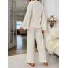 imageVerdusa Womens 2 Piece Pajama Sets Sleepwear Ruffle Trim Button Up Top and Pants Lounge SetApricot