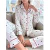 imageVerdusa Womens 2 Piece Pj Sets Matching Sets Printed Pajama Sets Sleepwear Long Sleeve Tops and PantsBeige