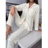 imageVerdusa Womens 2 Piece Pj Sets Matching Sets Printed Pajama Sets Sleepwear Long Sleeve Tops and PantsFloral Beige